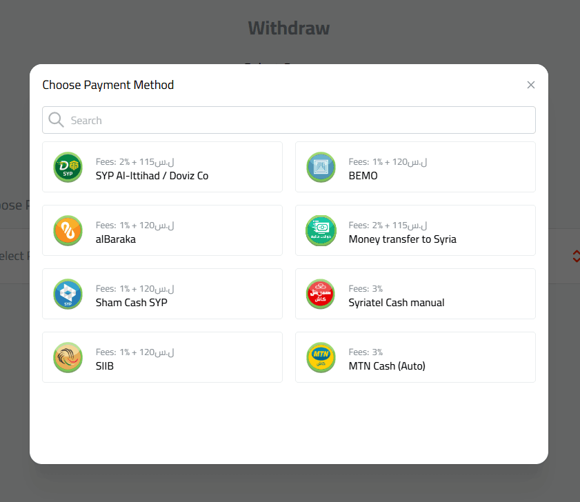 Withdraw USDT in Syria