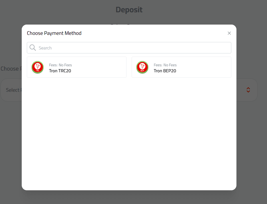 Depositing Tron into your Kazawallet account