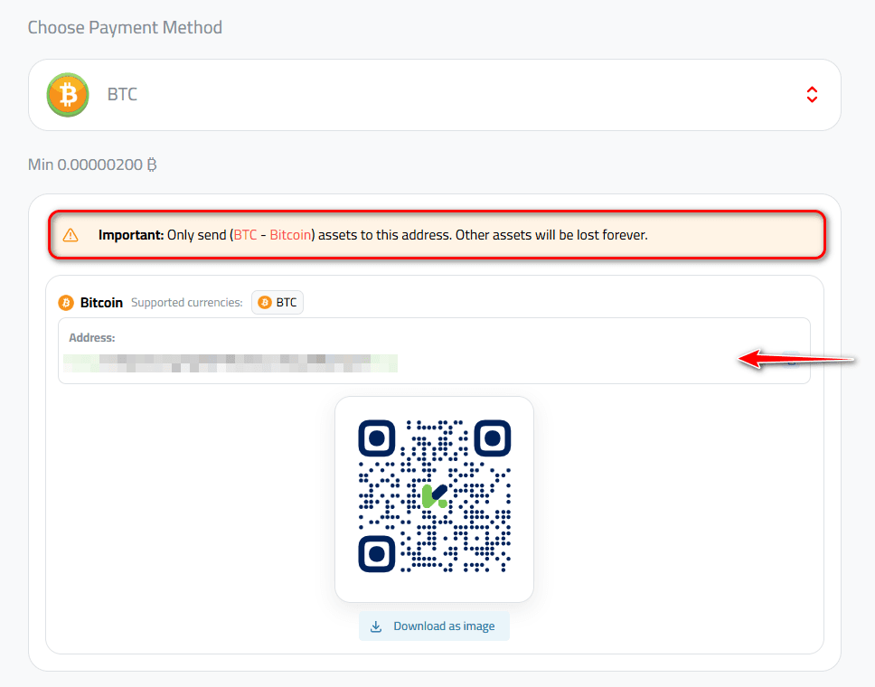 deposit address