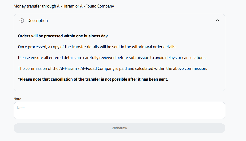 Withdraw Syrian Pounds via Money Transfer