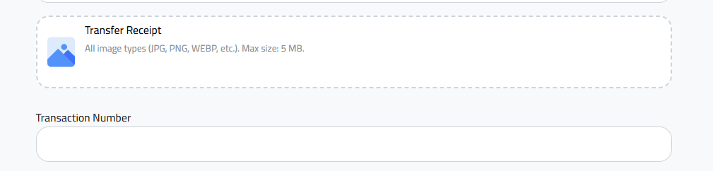 Upload Transfer Receipt