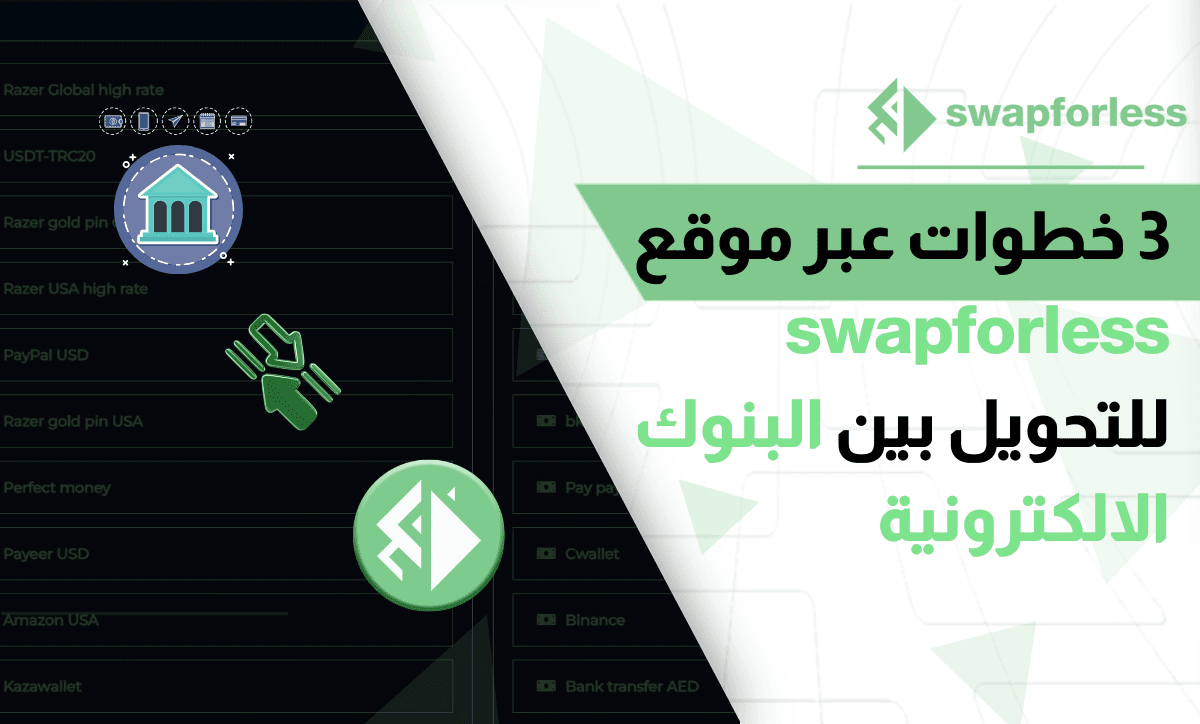 3 خطوات عبر موقع swapforless للتحويل بين البنوك الالكترونية