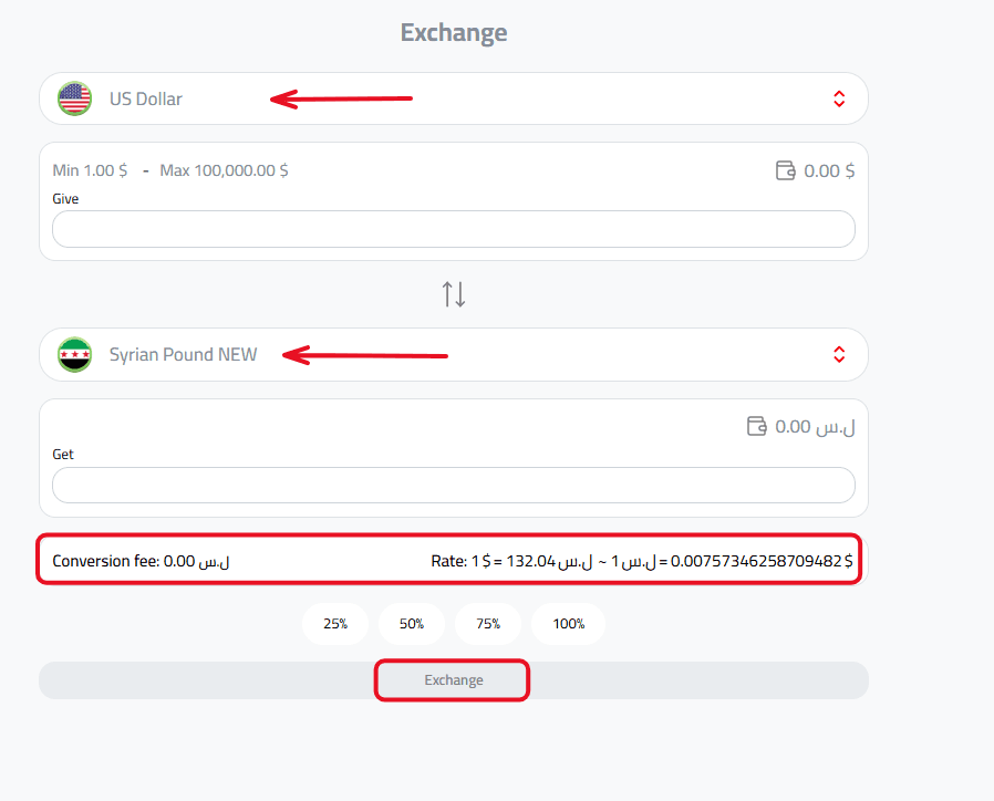 Exchange Currencies in Kazawallet