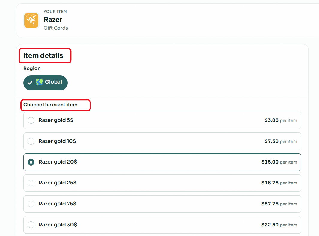 Accurately set card details