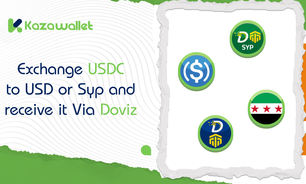 Exchange USDC to USD or Syp and receive it Via Doviz