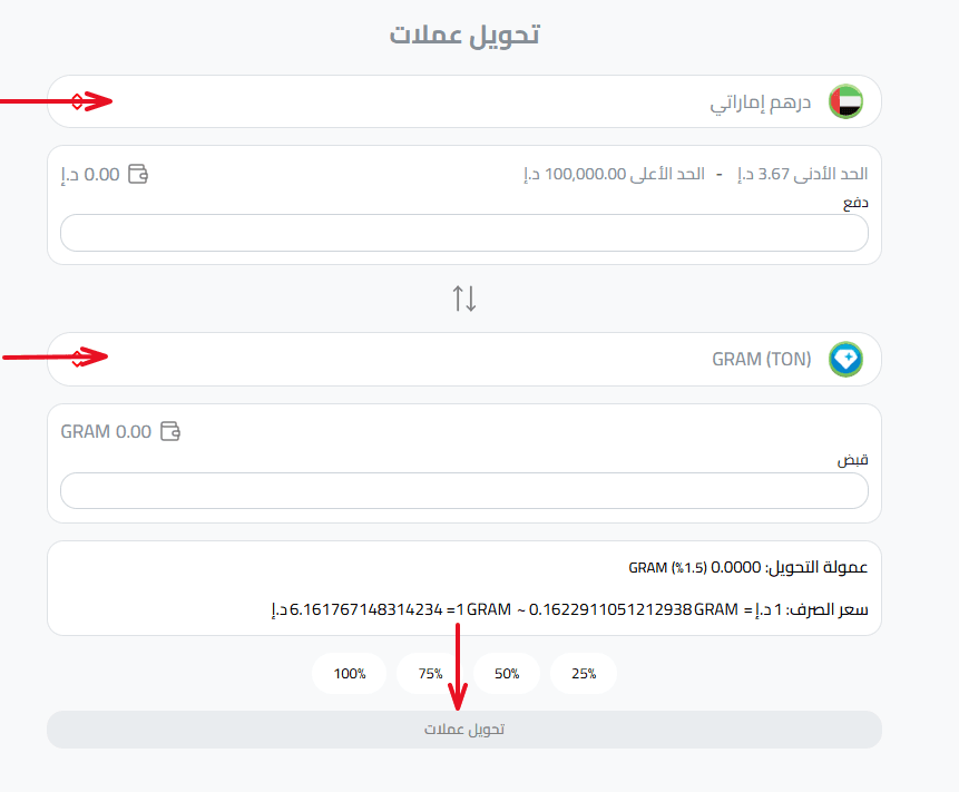 تحويل الدرهم إلى عملة غرام