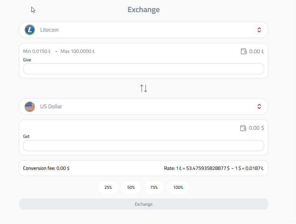 Exchange Litecoin to USD