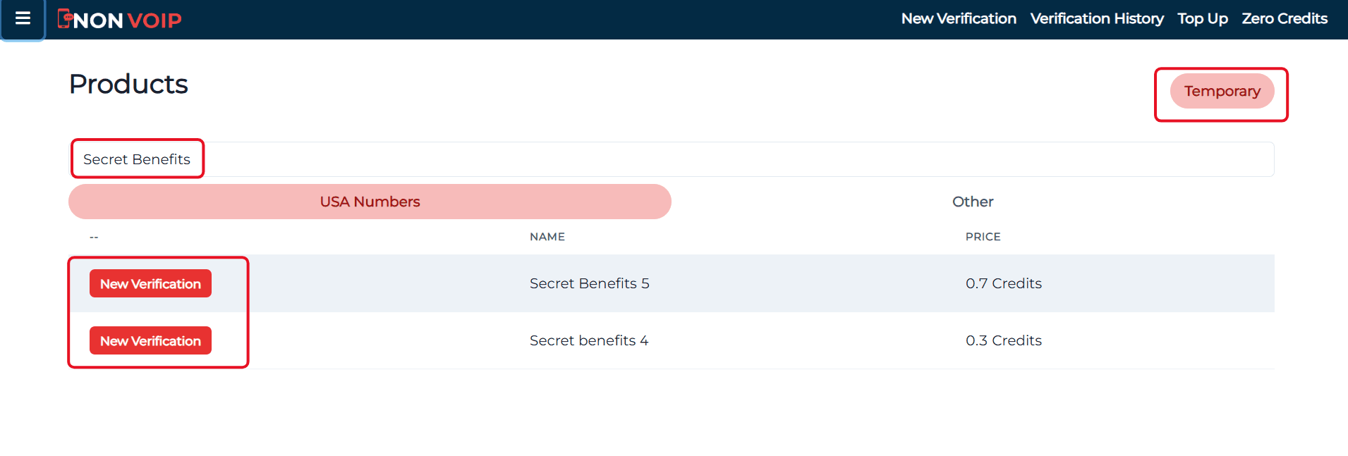 activate a Secret Benefits account using a US number
