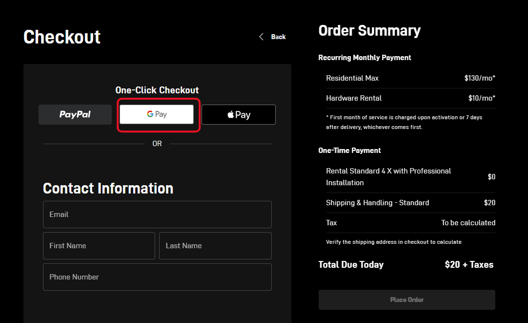 click the "Pay with Google Pay" button