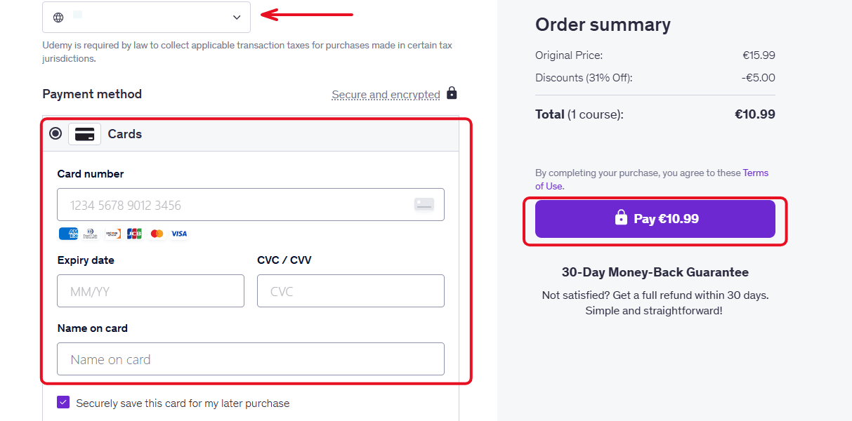 Pay on Udemy using crypto