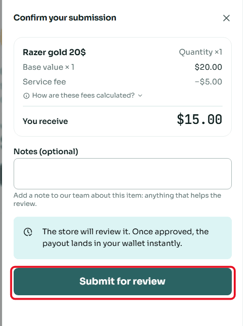 Review and confirm submission