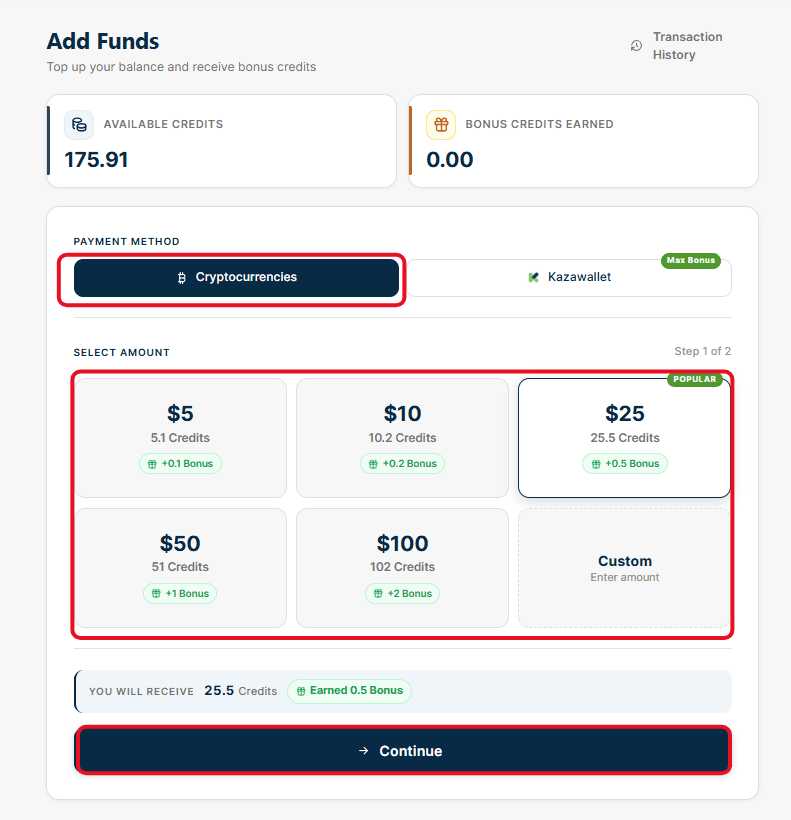 Select Cryptocurrencies