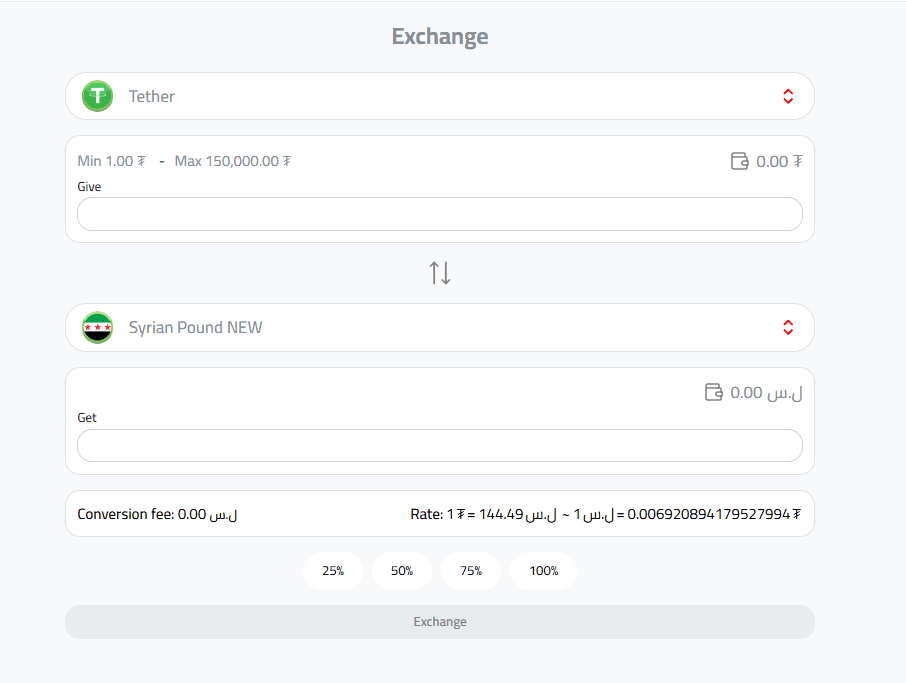 Steps to Exchange USDT to Syrian Pounds