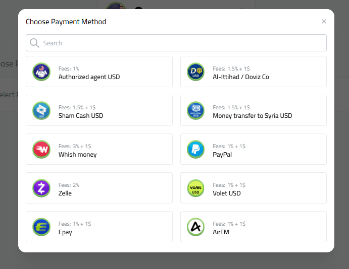 Select your preferred withdrawal method