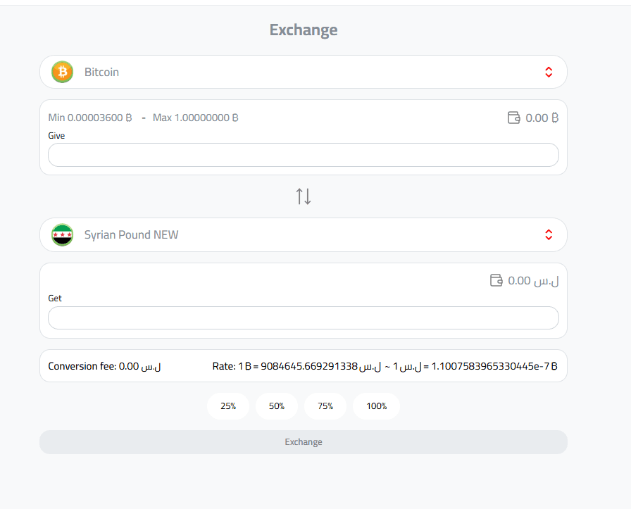 exchange Bitcoin to Syrian Pounds