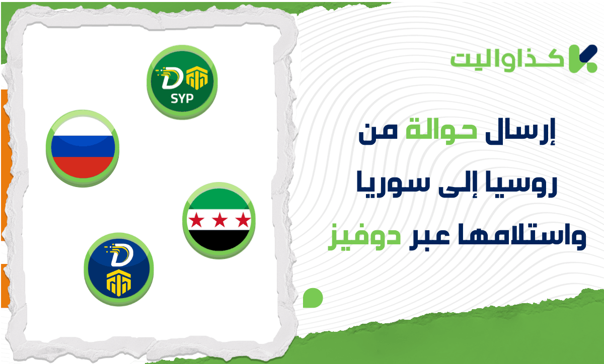 دليلك لإرسال حوالة من روسيا إلى سوريا واستلامها نقداً عبر دوفيز