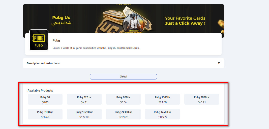 Steps to Buy PUBG UC through kascards