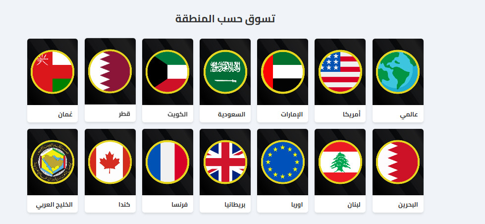 التسوق حسب المنطقة