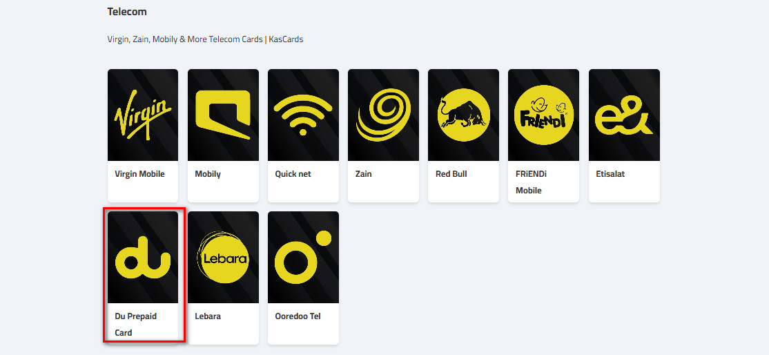 How to Purchase Du Prepaid Cards via Kascards