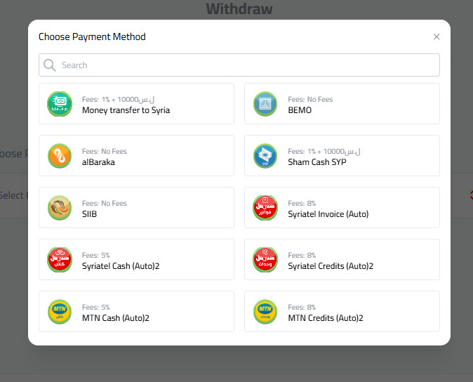 How to withdraw Syrian pound from Kazawallet?