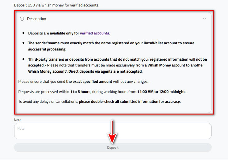 How to Deposit USD via Whish Money?