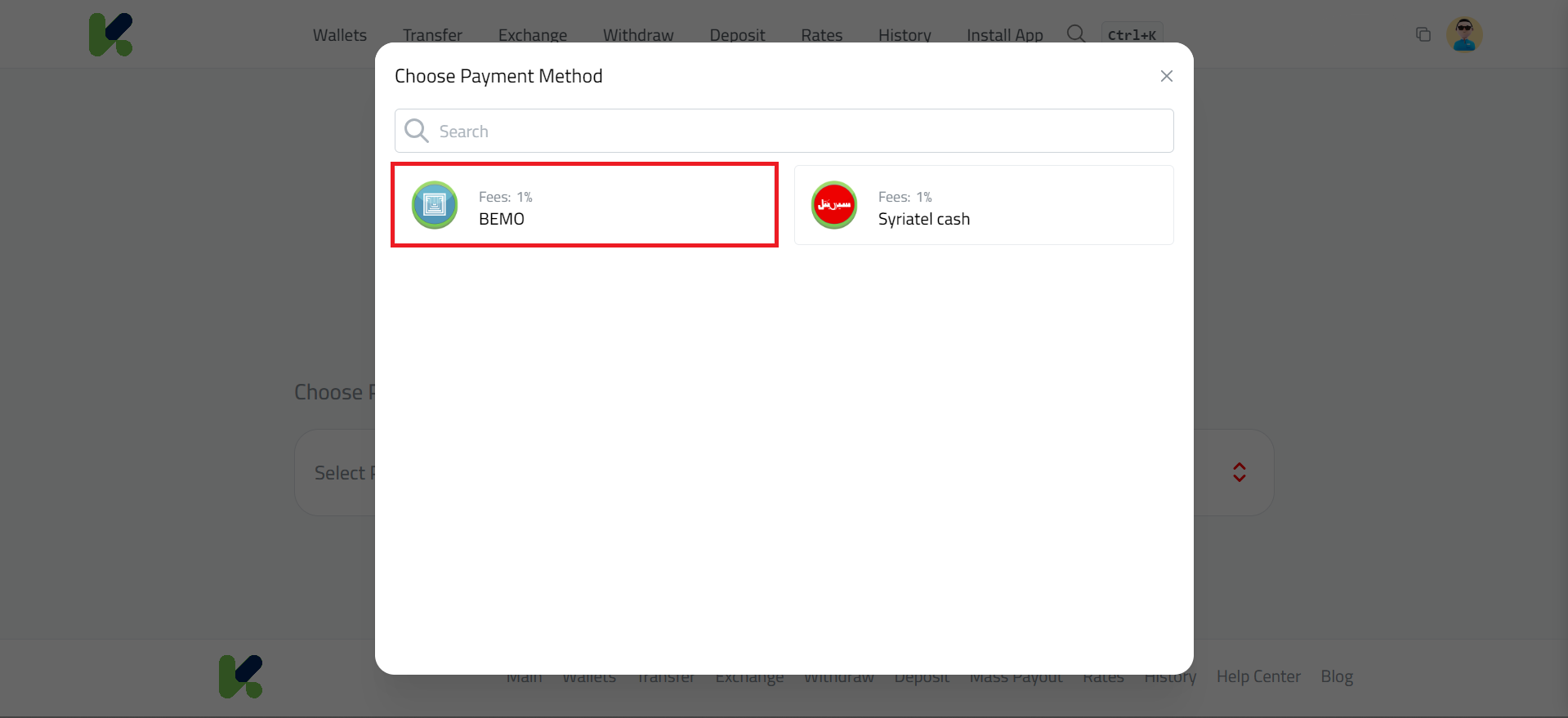 Deposit Syrian Pound via Bemo Bank in Kazawallet step by step