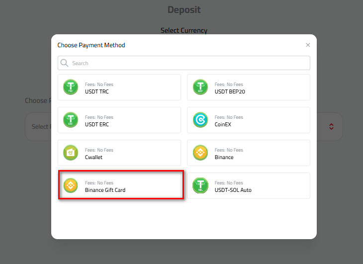 Steps to Deposit USDT via Binance Gift Card into your Kazawallet Account