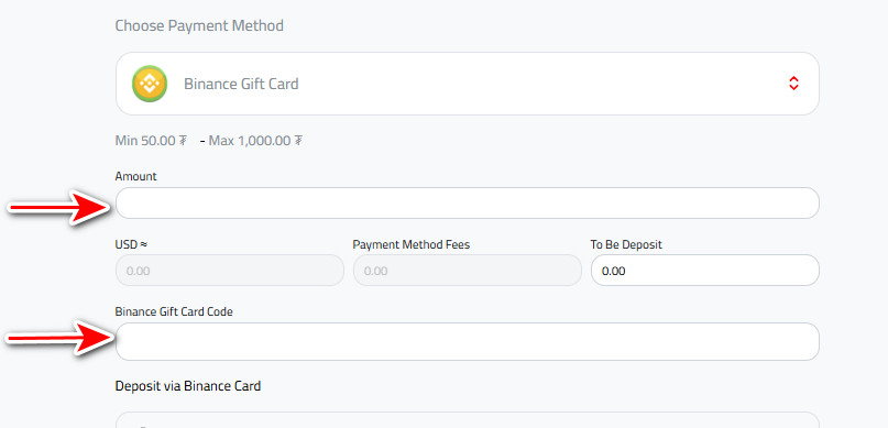 Steps to Deposit USDT via Binance Gift Card into your Kazawallet Account
