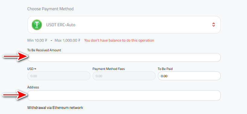 Steps to Withdraw USDT to USDT-ERC in Kazawallet