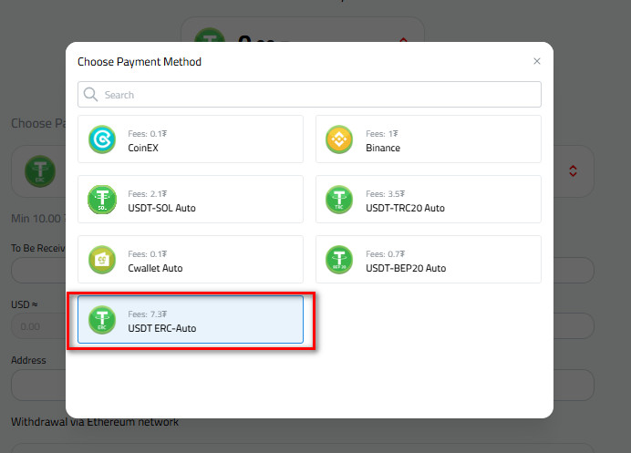 Steps to Withdraw USDT to USDT-ERC in Kazawallet