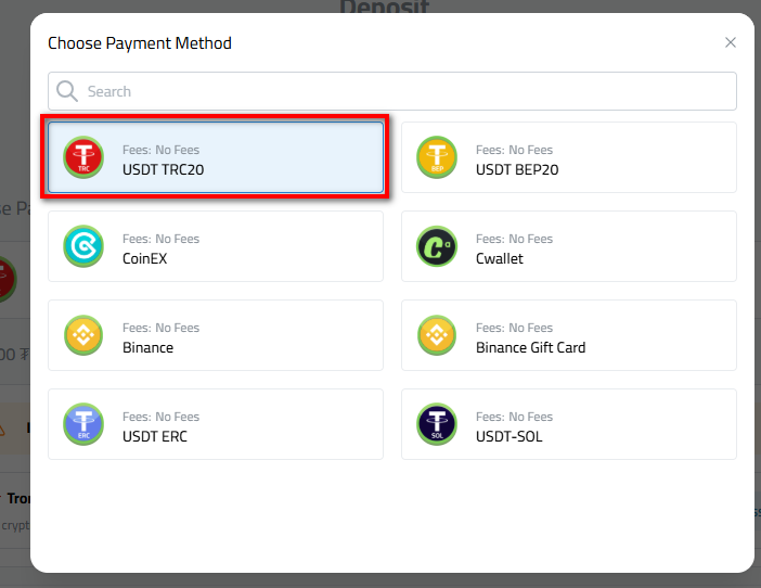 Steps to Deposit USDT via USDT-TRC in Kazawallet