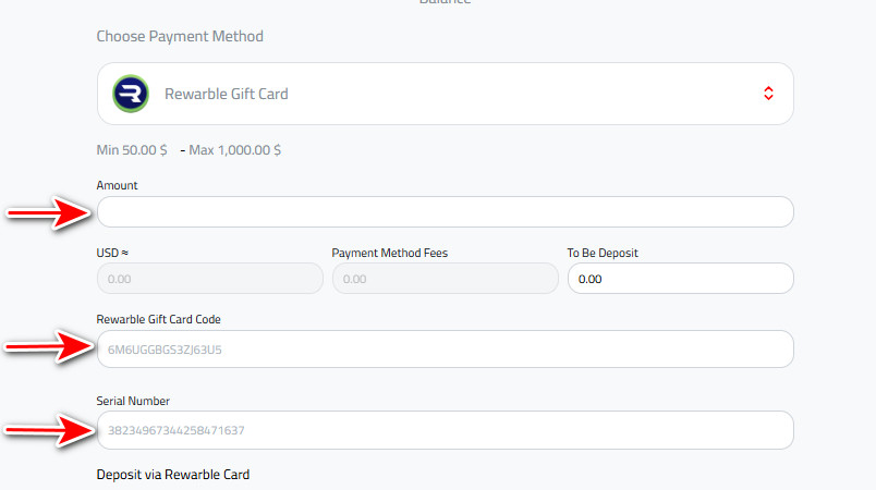 Steps to Deposit USD via Rewarble Gift card into Kazawallet