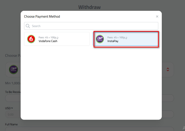 Steps to Withdraw Egyptian pounds to InstaPay from Kazawallet