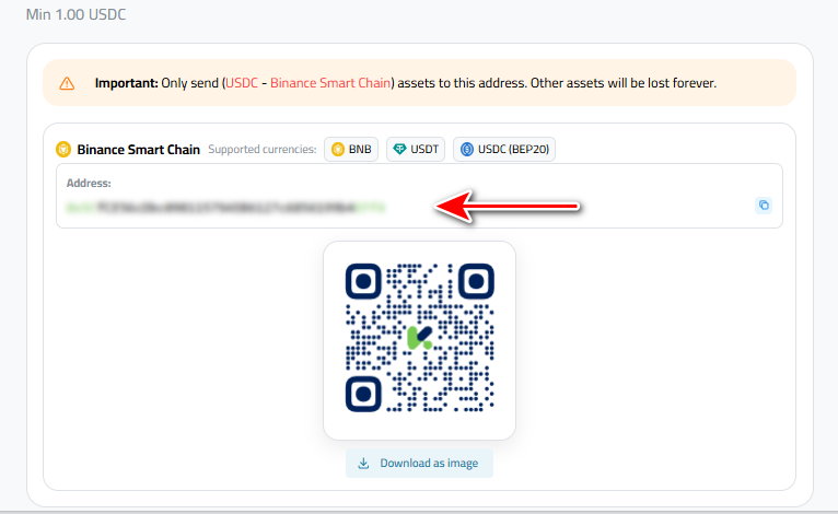 Steps to Deposit USDC Via USDC-BEP20 into Kazawallet