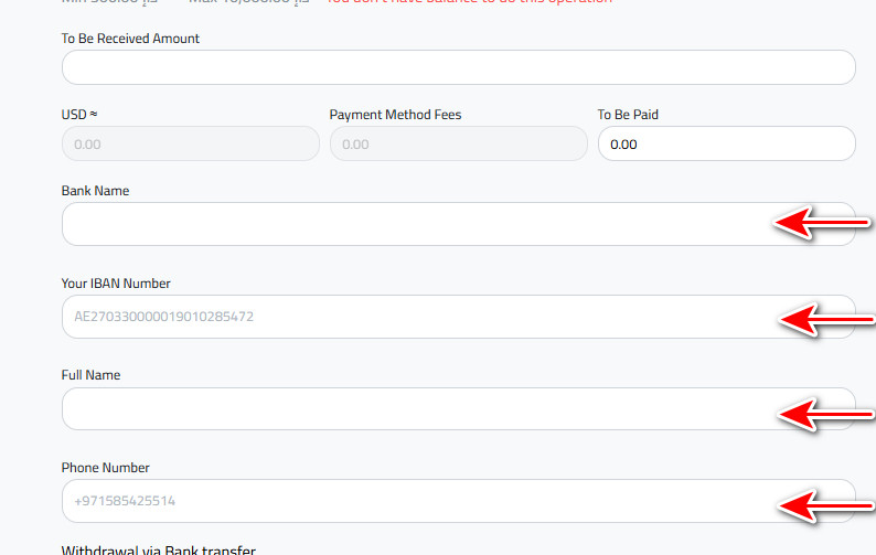Steps to Withdraw AED via Bank Transfer from Kazawallet