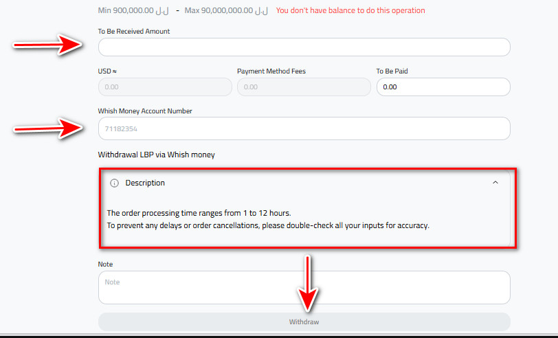 What are the Steps to Withdraw Lebanese Pounds to Whish Money?