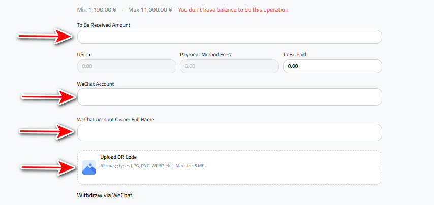 Withdraw Chinese Yuan to WeChat from Kazawallet step by step