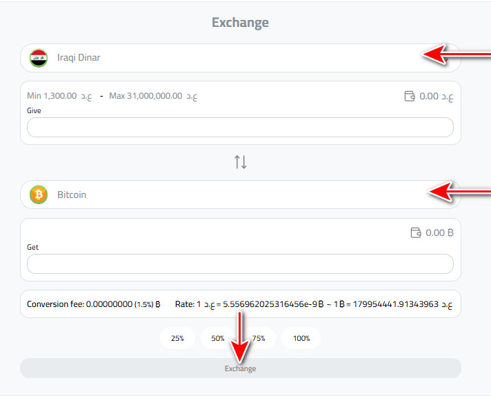 Exchange Iraqi Dinars to Bitcoin