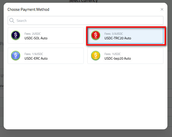 Steps to Withdraw USDC to USDC-TRC from Kazawallet