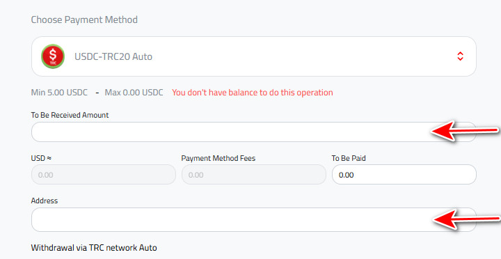 Steps to Withdraw USDC to USDC-TRC from Kazawallet