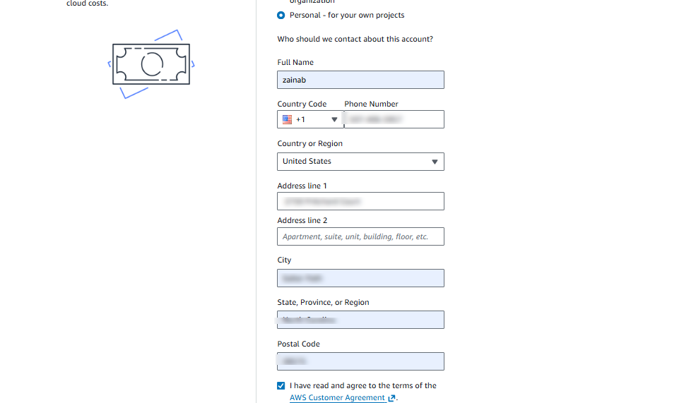 أدخل معلومات العنوان