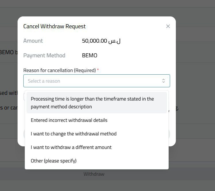 Provide a Cancellation Reason & Final Confirmation