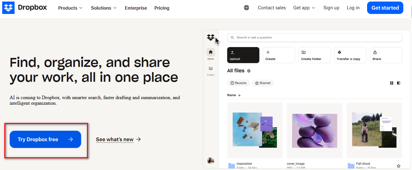 خطوات الاشتراك في Dropbox باستخدام الكريبتو