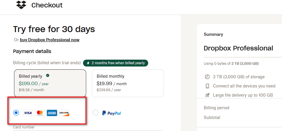 خطوات الاشتراك في Dropbox باستخدام الكريبتو