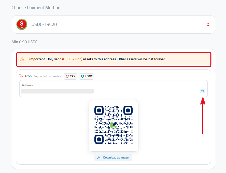 Deposit address