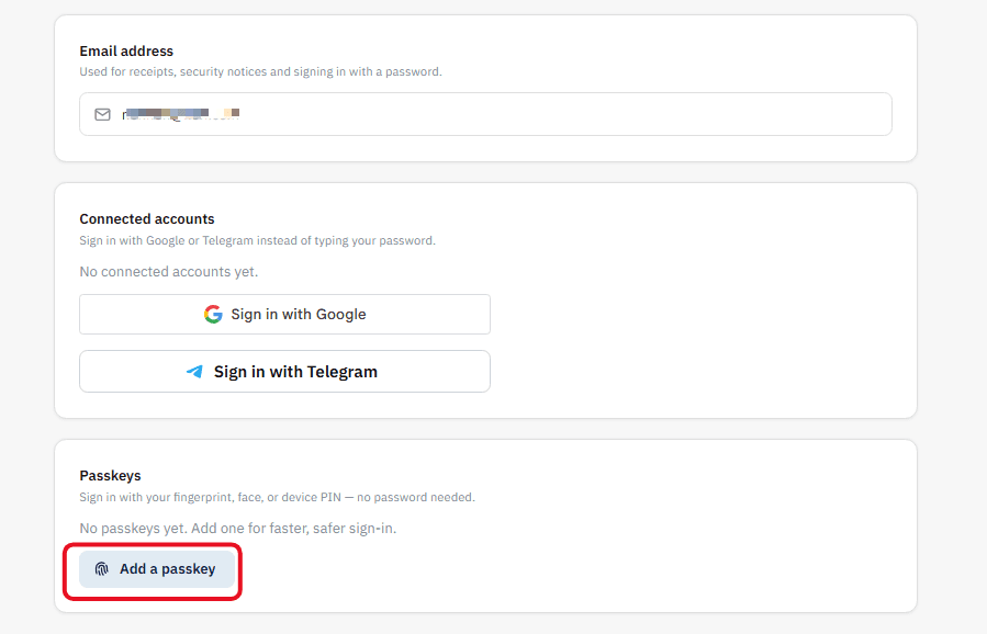 Add Passkey