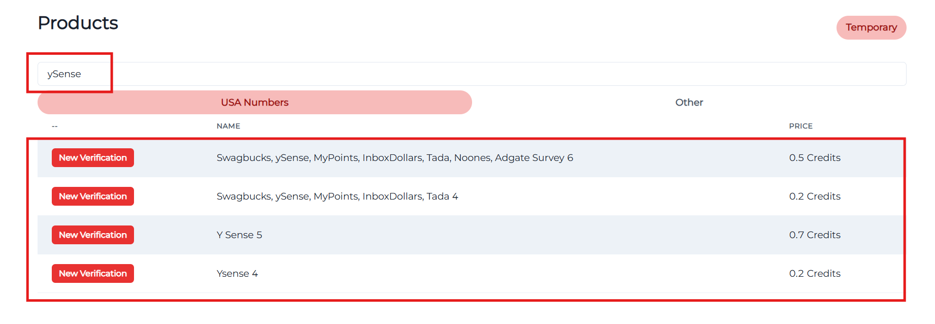 Activate ySense with a US Number