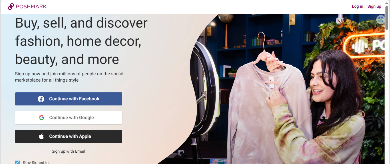 Start the registration on Poshmark