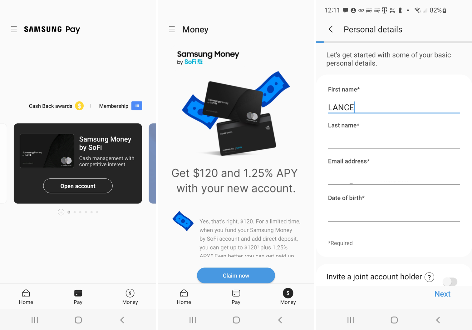 إعداد حساب Samsung Pay