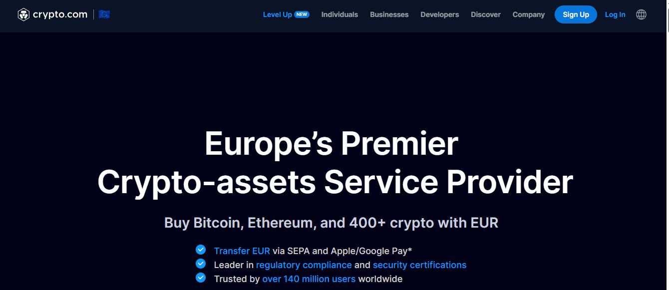 بدء التسجيل في Crypto.com